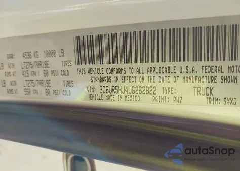 2018 Ram 2500 Tradesman 4X4 8' Box from USA, damaged, VIN 3C6UR5HJ4JG262822